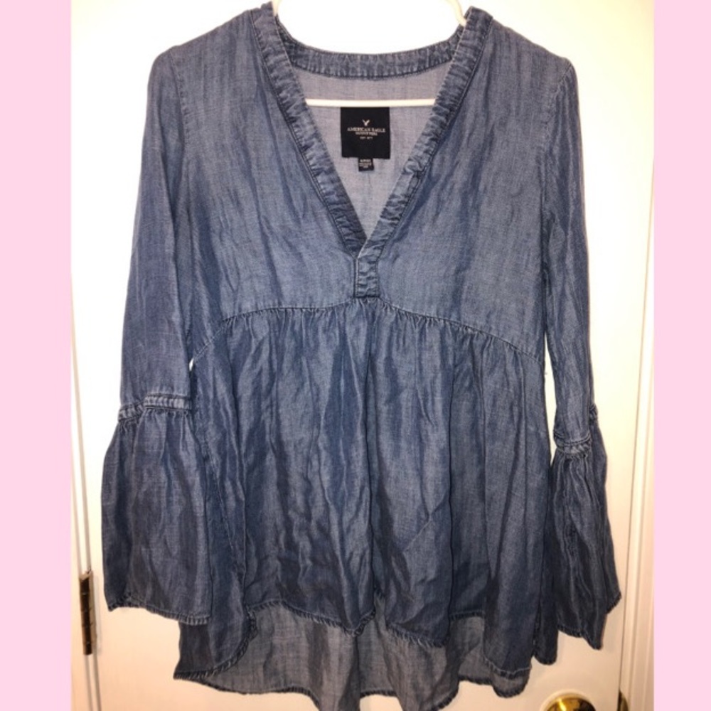 JEAN FLARE SLEEVE TOP